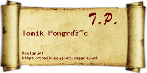 Tomik Pongrác névjegykártya